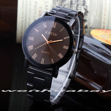 Load image into Gallery viewer, KEVIN New Design Women Watches Fashion Black Round Dial Stainless Steel Band Quartz Wrist Watch Mens Gifts relogios feminino