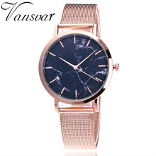 Load image into Gallery viewer, Vansvar Brand Fashion Silver And Gold Mesh Band Creative Marble Wrist Watch Casual Women Quartz Watches Gift Relogio Feminino