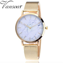 Load image into Gallery viewer, Vansvar Brand Fashion Silver And Gold Mesh Band Creative Marble Wrist Watch Casual Women Quartz Watches Gift Relogio Feminino