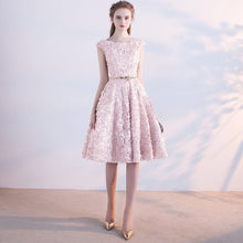 Load image into Gallery viewer, Robe De Soiree SSYFashion Flower A-line Cocktail Dress The Banquet Elegant Lace Up Party Formal Dresses Custom Made Party Gown