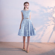 Load image into Gallery viewer, Robe De Soiree SSYFashion Flower A-line Cocktail Dress The Banquet Elegant Lace Up Party Formal Dresses Custom Made Party Gown