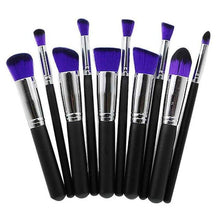 Load image into Gallery viewer, Professional 10Pcs Makeup Brush Set Foundation Cosmetic Powder Multifunction Toiletry Brushes Make Up Brushing Kits Bag