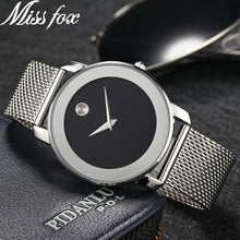 Load image into Gallery viewer, Miss Fox Ladies Gold Watch Women Famous Brand Minimalist Steel Mesh Simple Geneva Watch Women Waterproof Xfcs Role Quartz Watch
