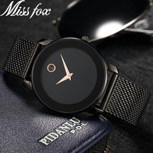 Load image into Gallery viewer, Miss Fox Ladies Gold Watch Women Famous Brand Minimalist Steel Mesh Simple Geneva Watch Women Waterproof Xfcs Role Quartz Watch