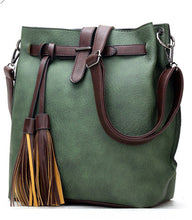 Load image into Gallery viewer, TTOU Tassel Shoulder Bag Women Fashion Designer Bucket Bags  Vintage Crossbody Bag Pu Leather Messenger Bag Hot Sale Handbag