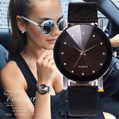 Vansvar Women Watch Luxury Brand Casual Simple Quartz Clock For Women Leather Strap Wrist Watch Reloj Mujer Drop Shipping