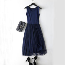 Load image into Gallery viewer, 2018 New Sexy Spaghetti Strap Patchwork Mesh Dress Spring Summer Women Gauze Lace Tank Dress Basic Sundress Party Vestidos SF116