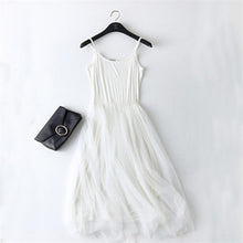 Load image into Gallery viewer, 2018 New Sexy Spaghetti Strap Patchwork Mesh Dress Spring Summer Women Gauze Lace Tank Dress Basic Sundress Party Vestidos SF116