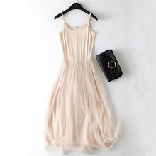 Load image into Gallery viewer, 2018 New Sexy Spaghetti Strap Patchwork Mesh Dress Spring Summer Women Gauze Lace Tank Dress Basic Sundress Party Vestidos SF116