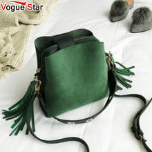 Load image into Gallery viewer, 2018 Fashion Scrub Women Bucket Bag Vintage Tassel Messenger Bag High Quality Retro Shoulder Bag Simple Crossbody Bag Tote LB651