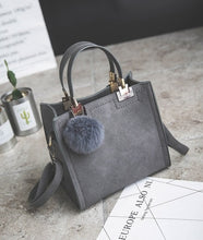 Load image into Gallery viewer, Free shipping, 2018 new woman handbags, fashion messenger bag, retro Korean version women bag, trend hairball ornaments flap.