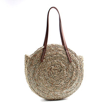 Load image into Gallery viewer, Fashion New Brand Designer Summer Women Large Round Straw Shoulder Bag Beach Handbag Lady Rattan 2018 Totes Female Travel Bag