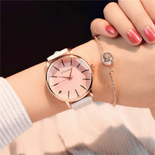 Load image into Gallery viewer, Polygonal dial design women watches luxury fashion dress quartz watch ulzzang popular brand white ladies leather wristwatch