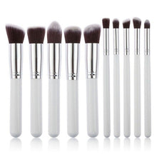 Load image into Gallery viewer, 10 Pcs Silver/Golden Makeup Brush Set Cosmetics Foundation Blending Blush Makeup Tool Powder Eyeshadow Cosmetic Set