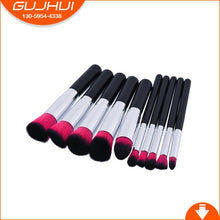 Load image into Gallery viewer, 10 Pcs Silver/Golden Makeup Brush Set Cosmetics Foundation Blending Blush Makeup Tool Powder Eyeshadow Cosmetic Set