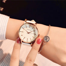 Load image into Gallery viewer, Polygonal dial design women watches luxury fashion dress quartz watch ulzzang popular brand white ladies leather wristwatch