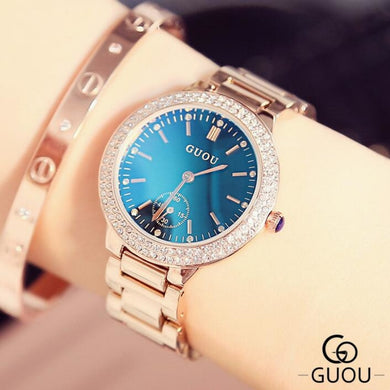 GUOU Women's Watches Luxury Diamond Watch Top Brand Ladies Watch Women Watches Clock relogio feminino reloj mujer zegarek damski