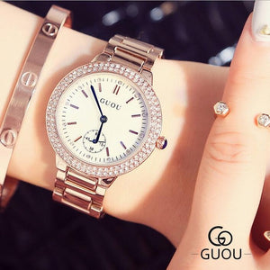 GUOU Women's Watches Luxury Diamond Watch Top Brand Ladies Watch Women Watches Clock relogio feminino reloj mujer zegarek damski